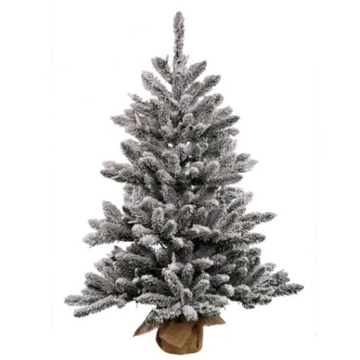 24 Inch Flocked Anoka Pine Tree: Unlit