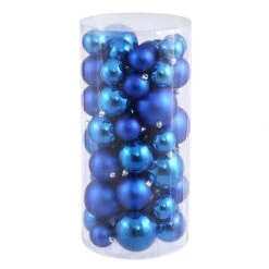 1.5-2in Shiny/Matte Ball Ornaments (set Of 50): Blue