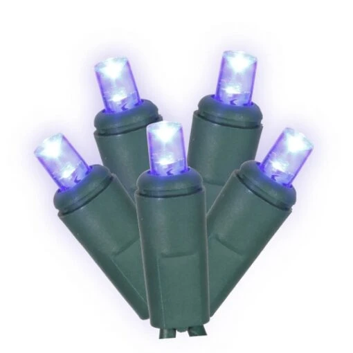 100 Foot Wide Angle LED Green Light Strand - 6 Inch Spacing: 200 Blue Lights
